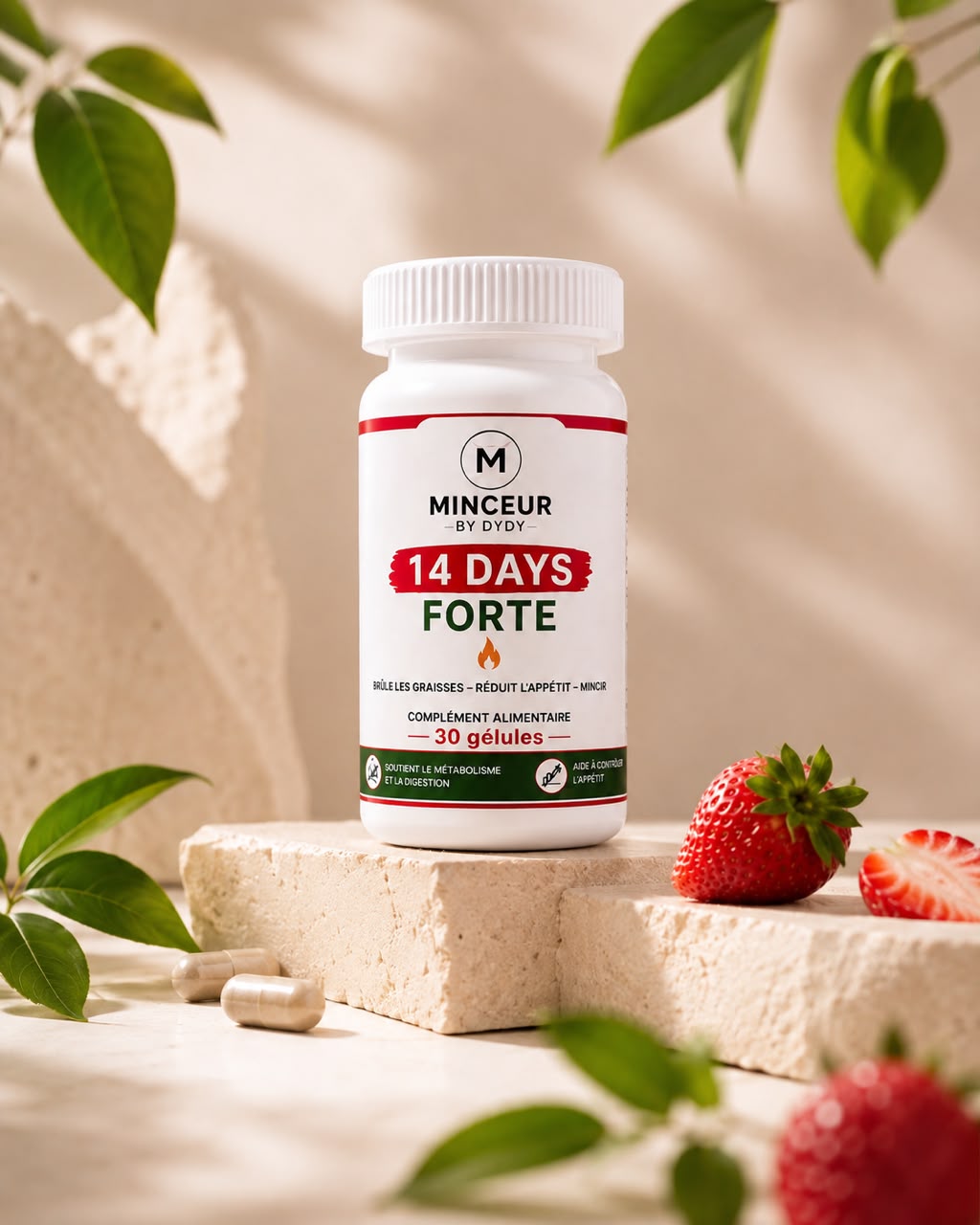 14 Days Forte Minceur by Dydy, détail du conditionnement de la cure minceur 30 gélules