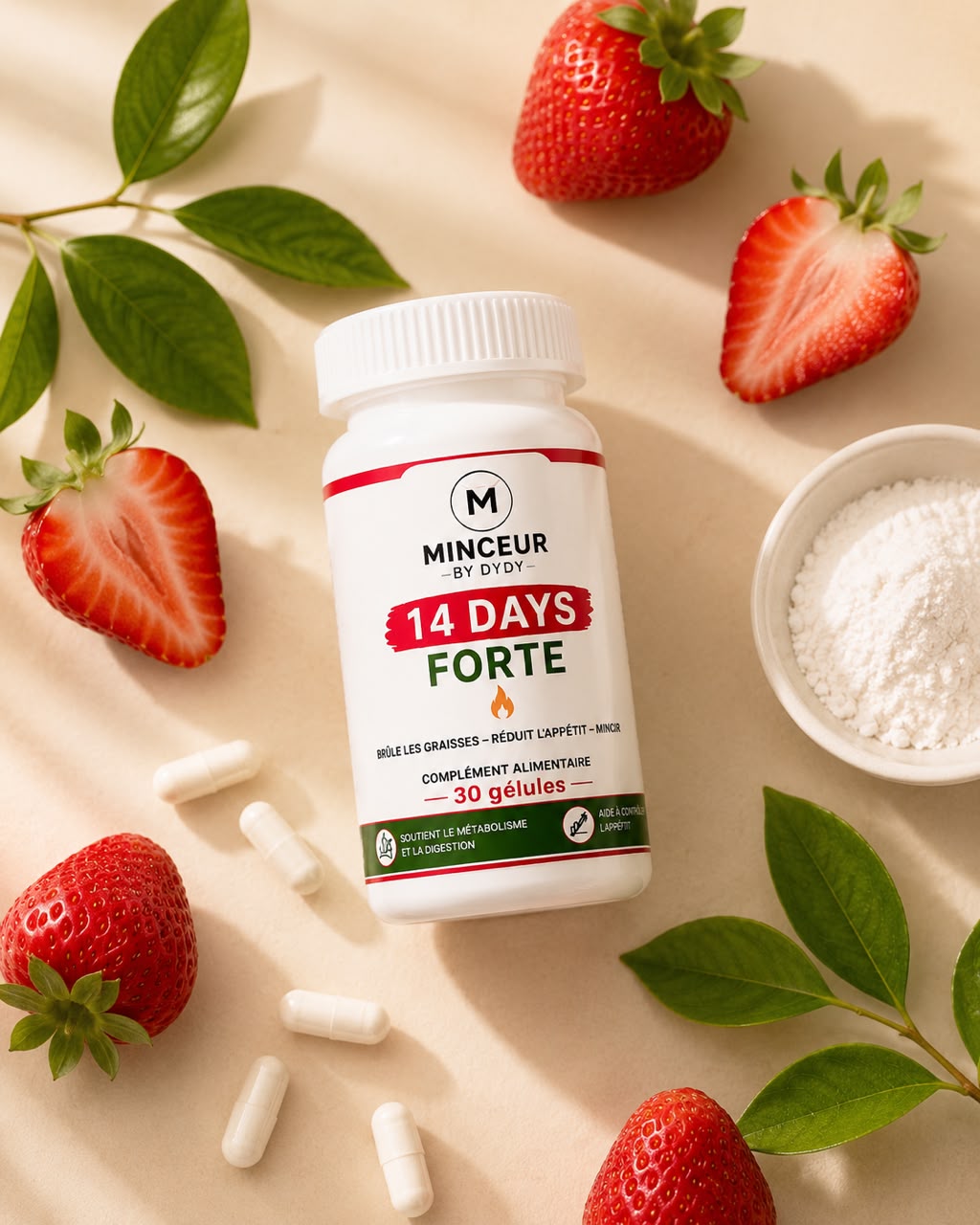 Cure 14 Days Forte Minceur by Dydy de 30 gélules, une gélule par jour avec un grand verre d'eau